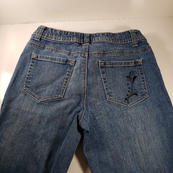 A.N.A. Straight Leg Jeans W/Black Flower Graphic 6 - Picture 3 of 9